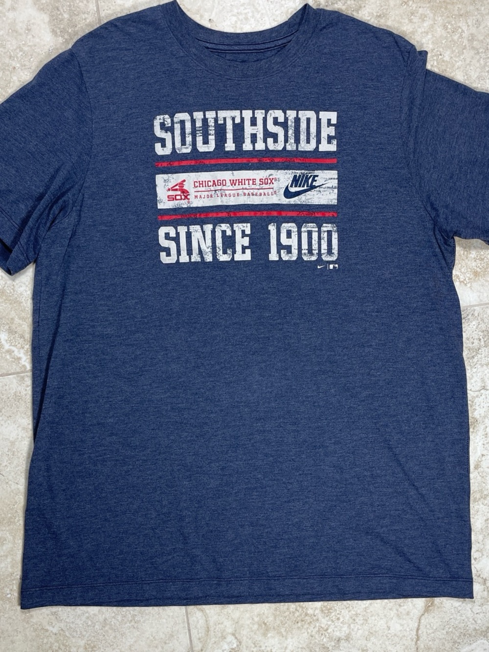 Nike Navy, White & Red Chicago Southside Graphic Tee